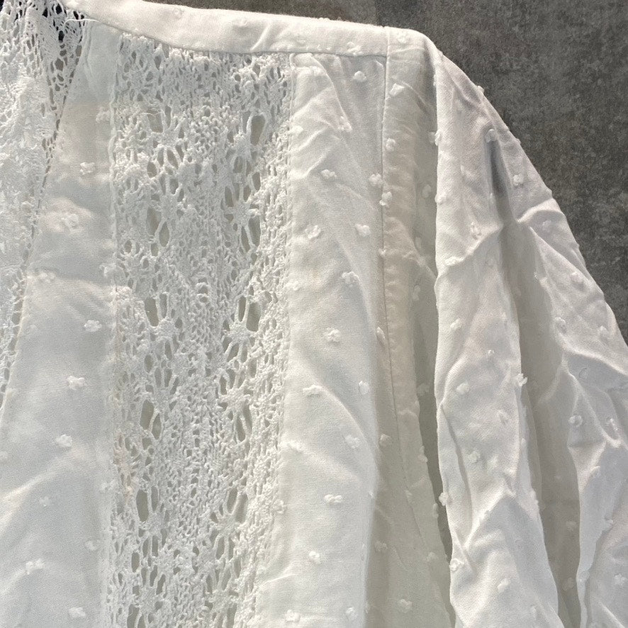 INC Women's Bright White Flutter-Sleeve V-Neck Hi-Low Midi Dress SZ XL