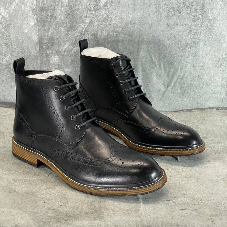 VINTAGE FOUNDRY CO. Men's Black Leather Titus Lace-Up Ankle Boots SZ 9