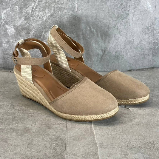 STYLE & CO Women's Light Taupe Mailena Closed-Toe Wedge Espadrille Sandal SZ10.5