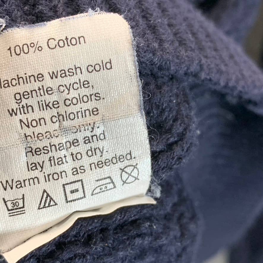 J.CREW Men's Navy Crewneck Cable Knit Long-Sleeve Sweater SZ NA