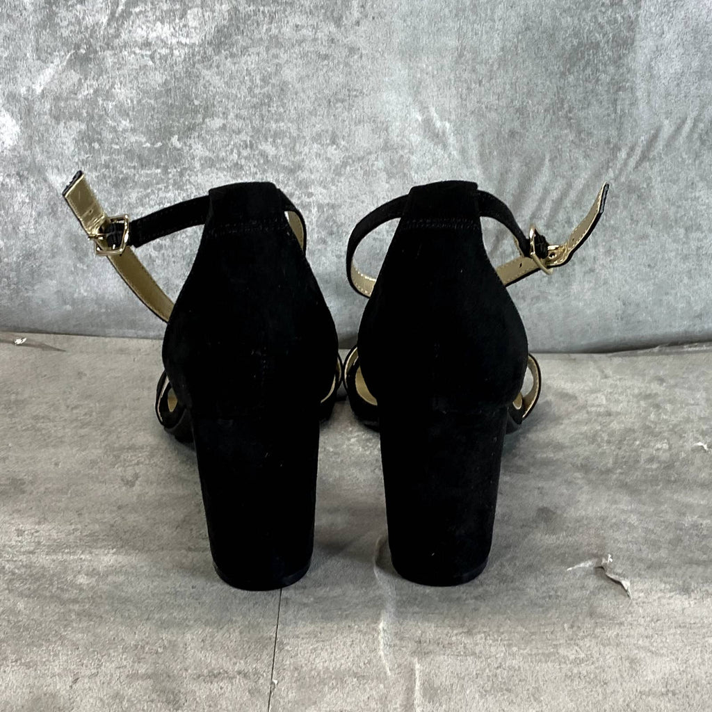 BANDOLINO Women's Black Armory Round-Toe Block-Heel Ankle-Strap Dress Sandal SZ9