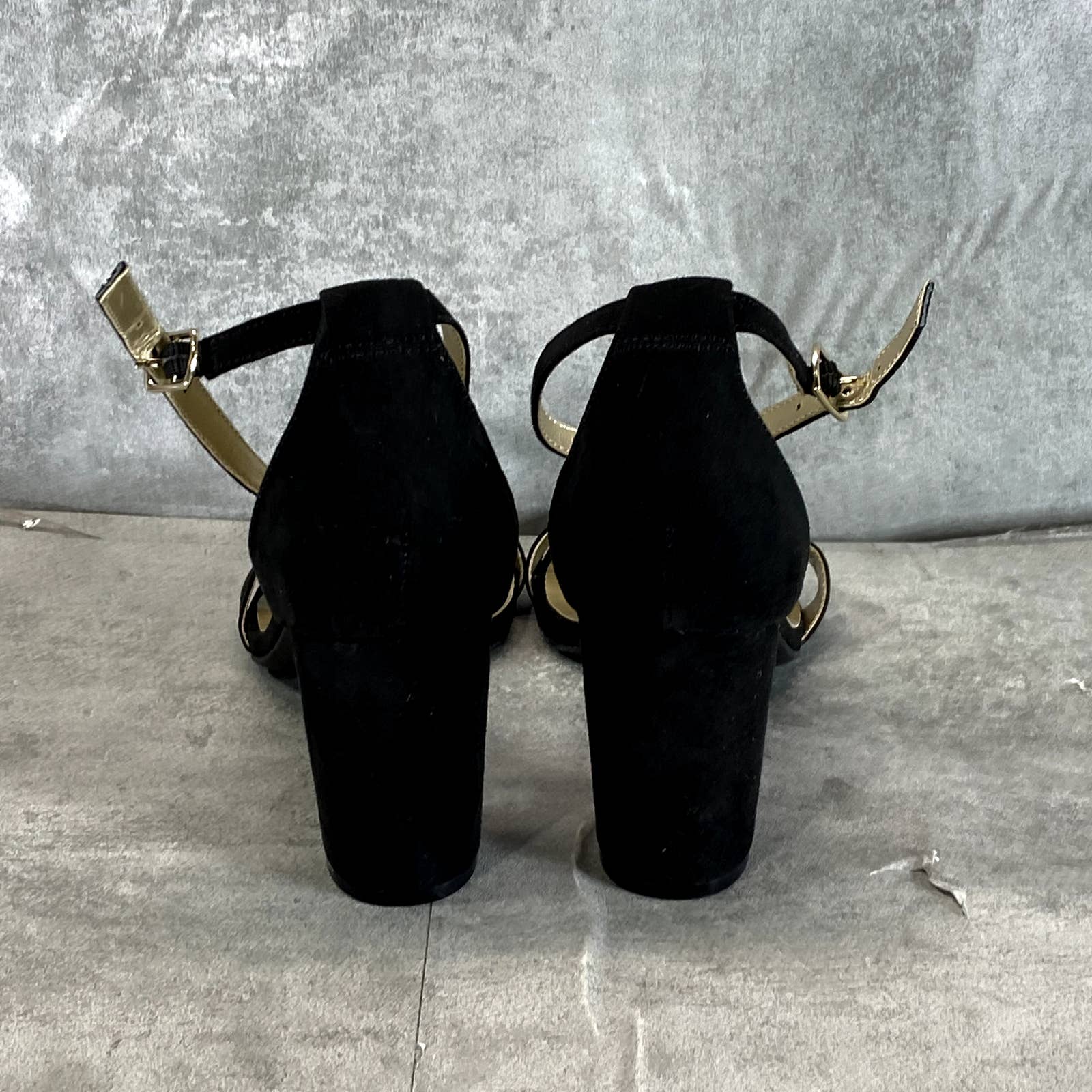 BANDOLINO Women's Black Armory Round-Toe Block-Heel Ankle-Strap Dress Sandal SZ9