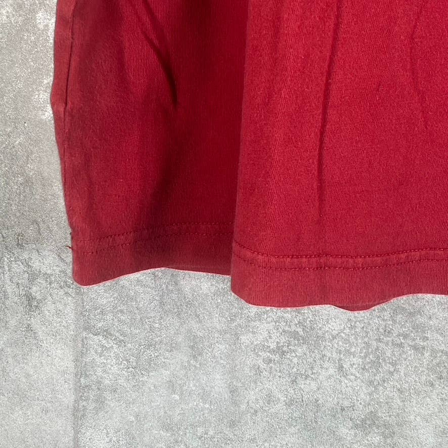 EDDIE BAUER Men's Red Cotton Short-Sleeve Crewneck T-Shirt SZ L