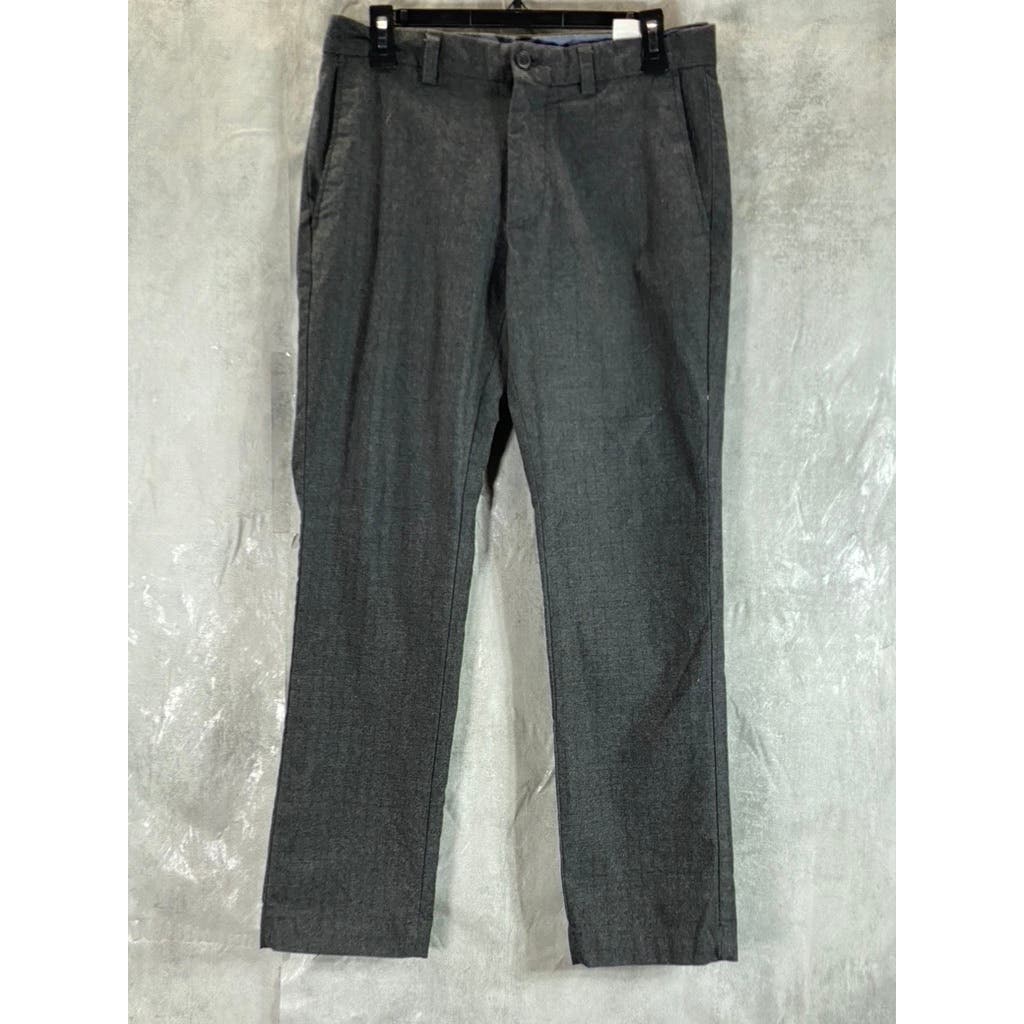 BANANA REPUBLIC Men's Charcoal Print Slim-Fit Aiden Stretch Pants SZ 31X30