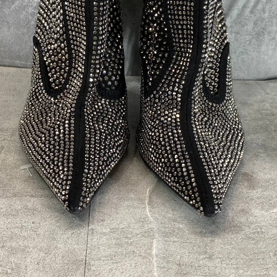 INC INTERNATIONAL Women's Black Oaklynne Rhinestone Pointed-Toe Booties SZ 7