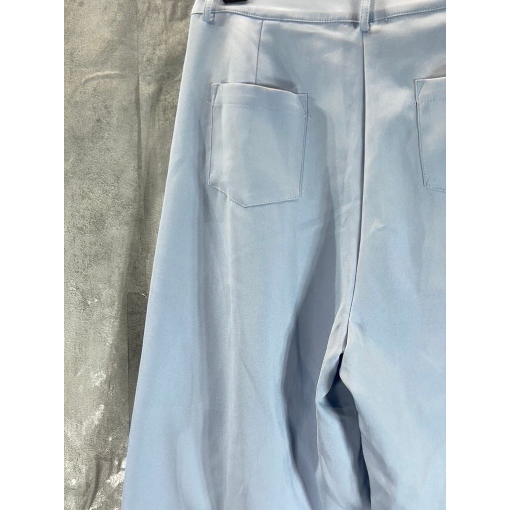 CIDER Women's Light Blue High-Waist Pleated Straight Leg Trousers SZ S(US 4)