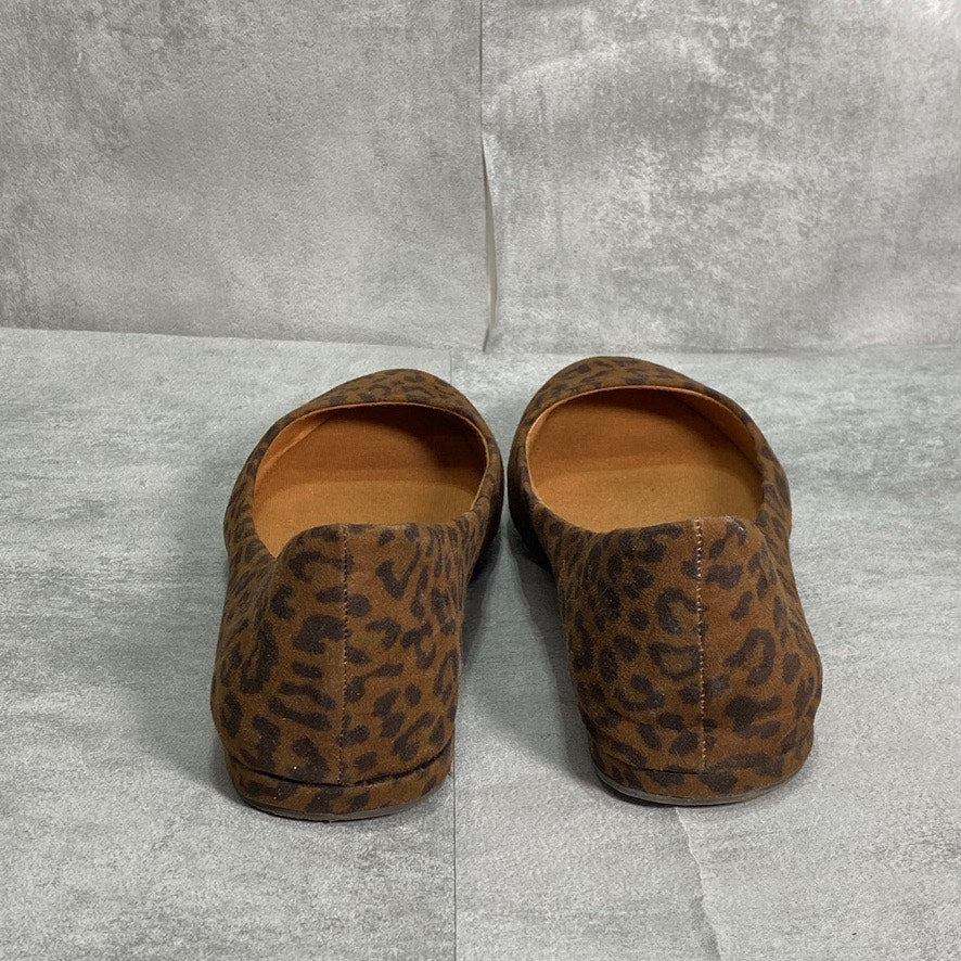 SUN + STONE Brown Leopard Print Eliana Slip-On Flats SZ 8