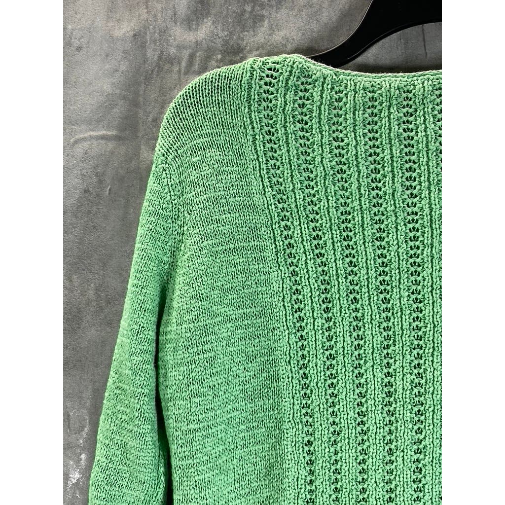 RACHEL ZOE Women's Mint Green Karla Crewneck Detailed Pullover Sweater SZ L