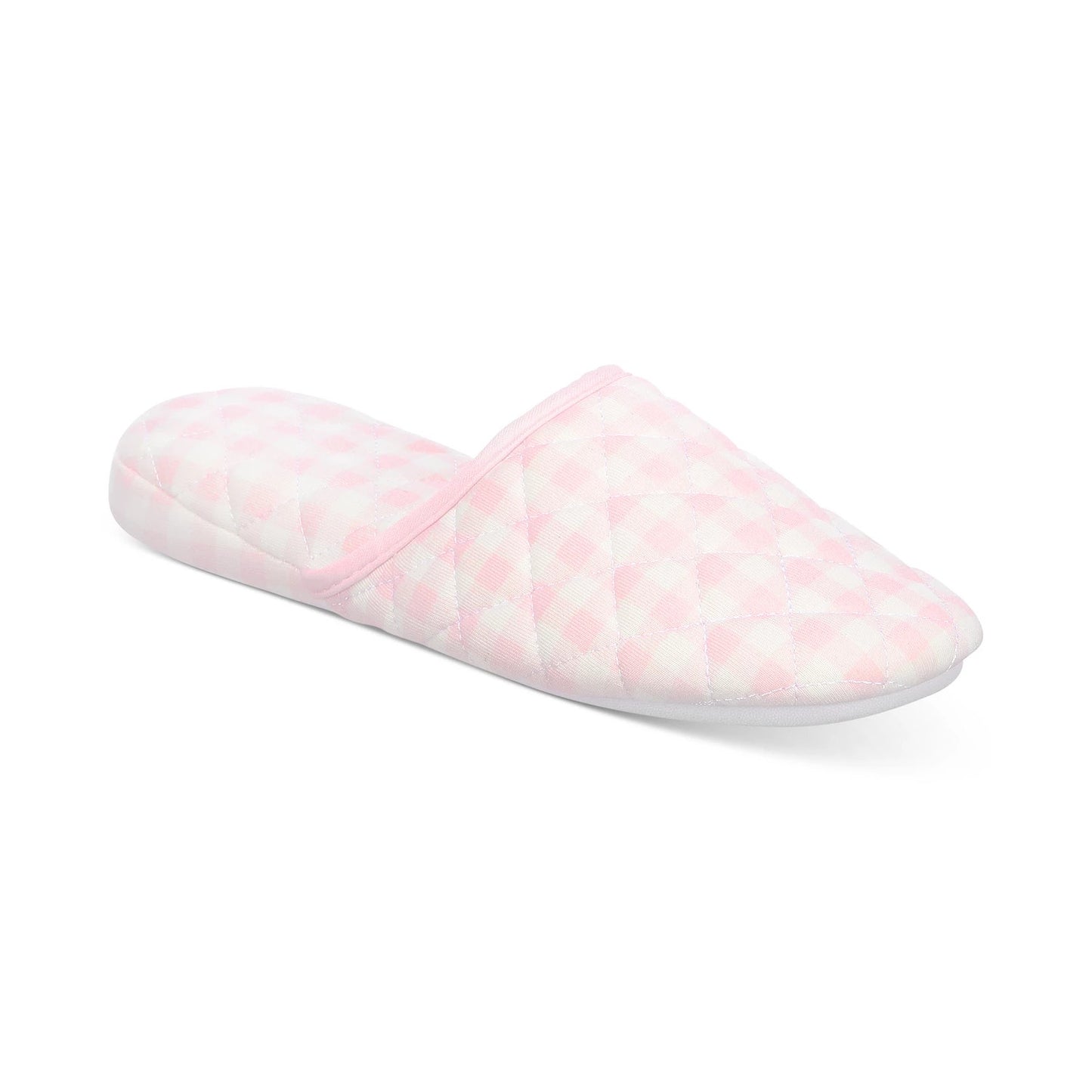 CHARTER CLUB Pink Quilted Gingham Clog Slippers SZ S (5-6)