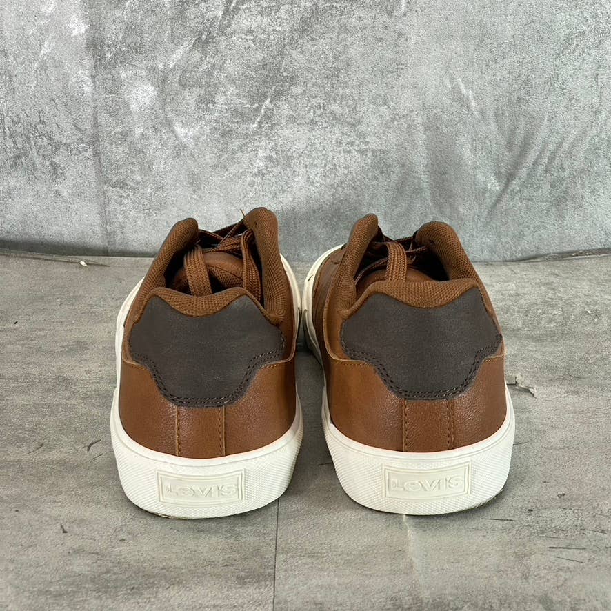 LEVI'S Men's Tan/Brown Munro NM Faux-Leather Retro Low-Top Lace-Up Sneaker SZ9.5