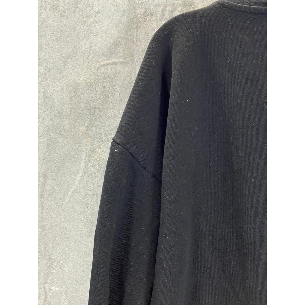 A|X ARMANI EXCHANGE Women's Black Striped Crewneck Pullover Sweatshirt SZ XL