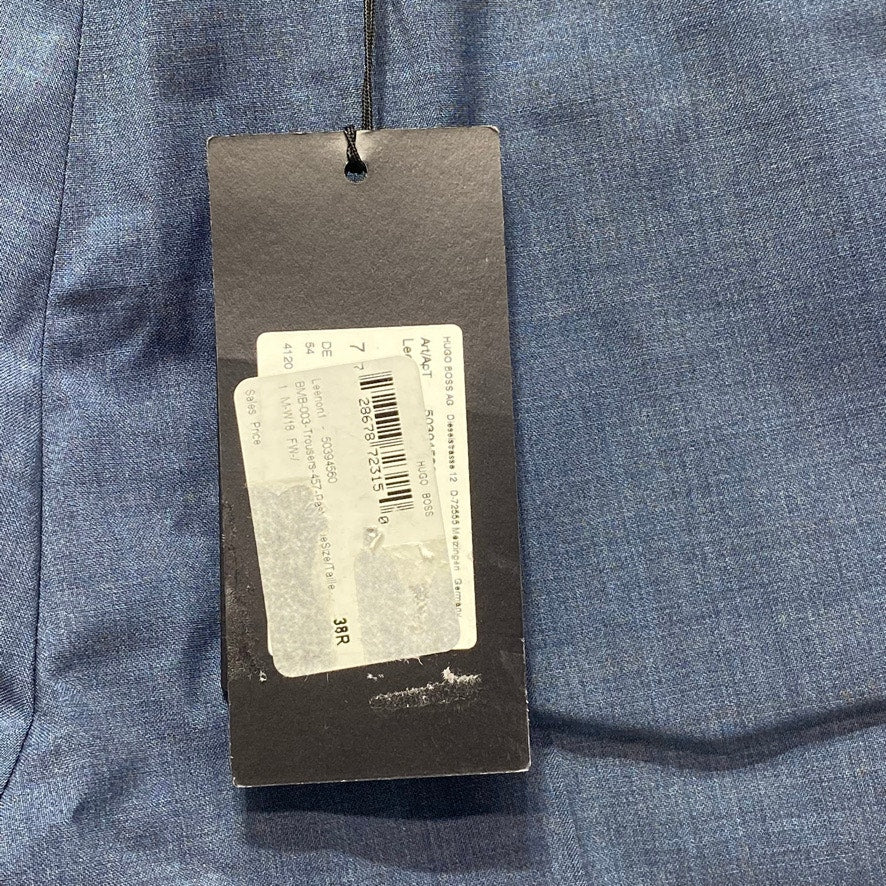BOSS HUGO BOSS Pastel Blue Unhemmed Wool Blend Regular-Fit Dress Pants SZ 38R