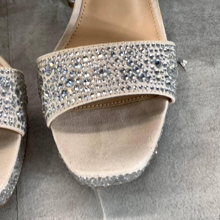 MADDEN GIRL Women's Ivy Rhinestone Omega Platform Square-Toe Heels SZ 10