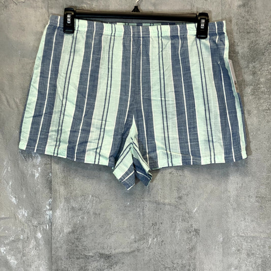 BP. Women's Green Yucca Emmy Stripe Boyfriend Elastic Waist Pajama Shorts SZ M