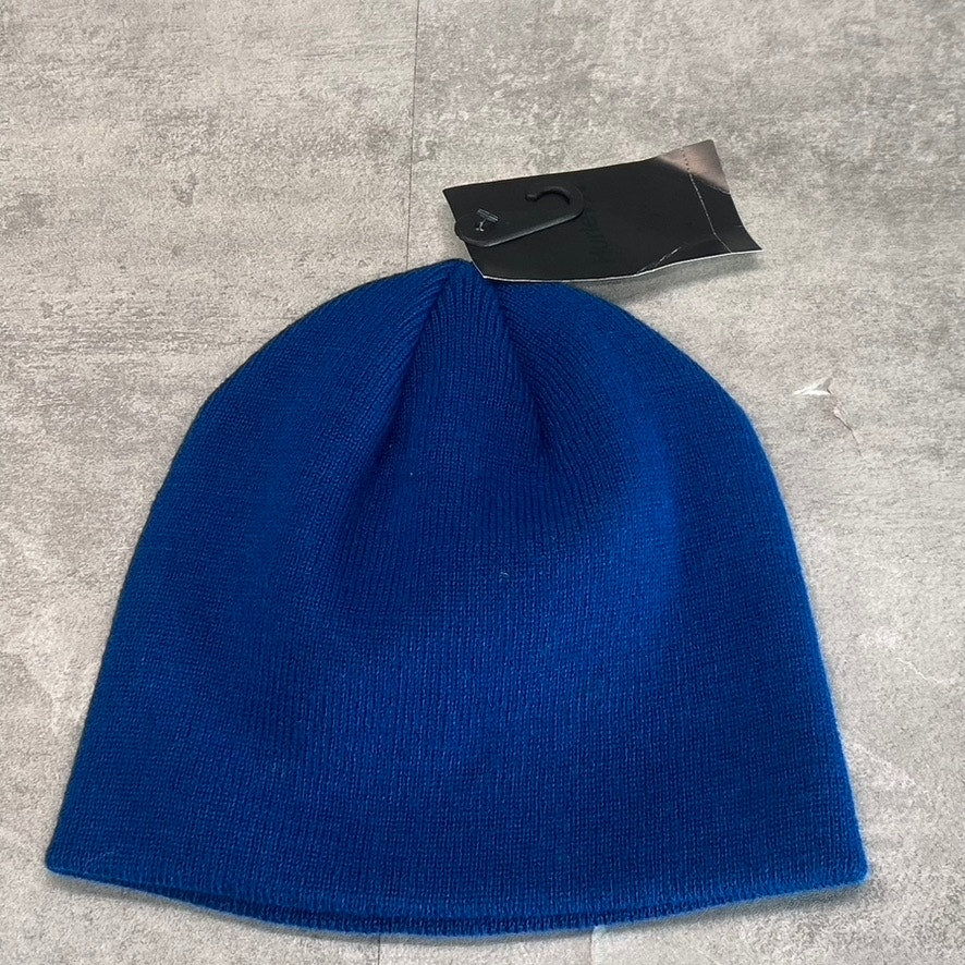 HURLEY Men's Blue Ribbed Icon Embroidered Staple Beanie SZ OS