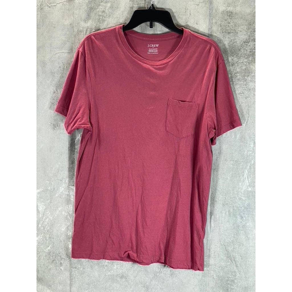 J.CREW Men's Burgundy Slim Washed Crewneck Short Sleeve T-Shirt SZ M