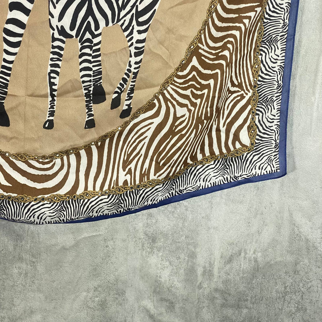 INC INTERNATIONAL CONCEPTS Women's Natural Zebra Graphic Square Scarf SZ OS