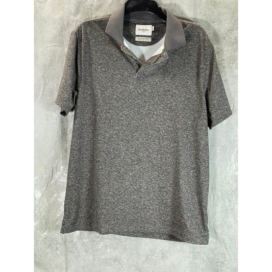 GOODFELLOW & CO Men's Heather Charcoal Standard-Fit Short-Sleeve Polo Shirt SZ L