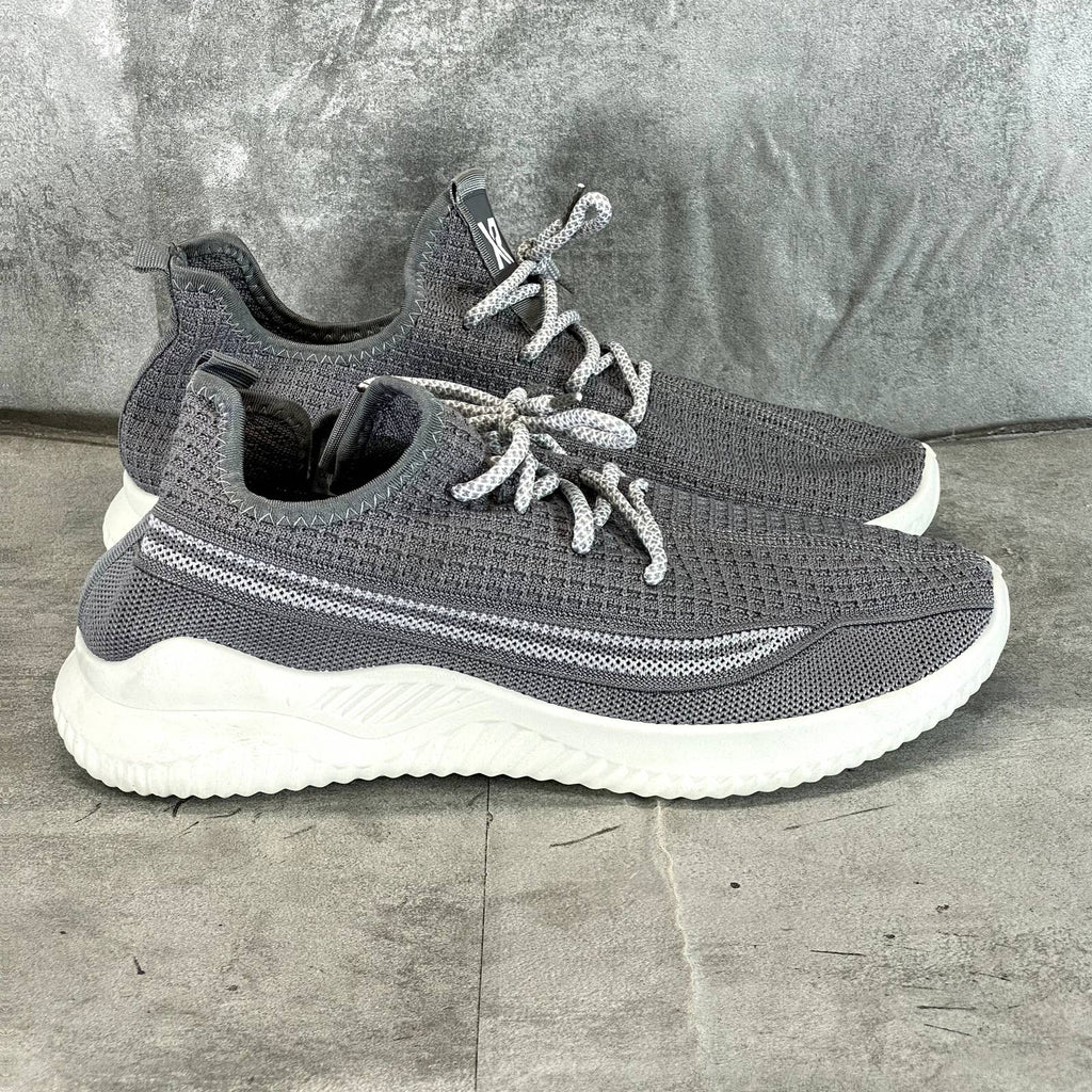 XRAY FOOTWEAR Men's Gray Knit Breathable Niko Lace-Up Sneakers SZ 12
