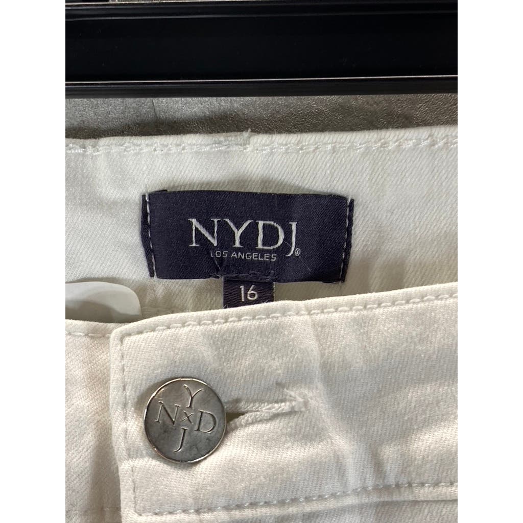 NYDJ Women's White Lift Tuck Boyfriend Jeans SZ 16