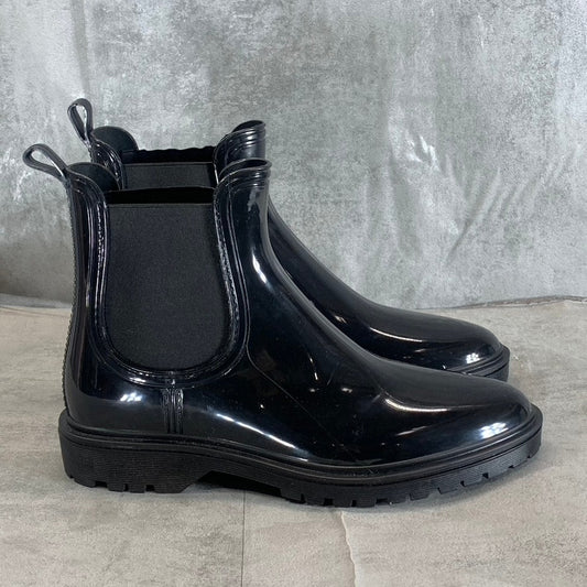 INC INTERNATIONAL CONCEPTS Women's Black Rylien Round-Toe Pull-On Rain Boot SZ10