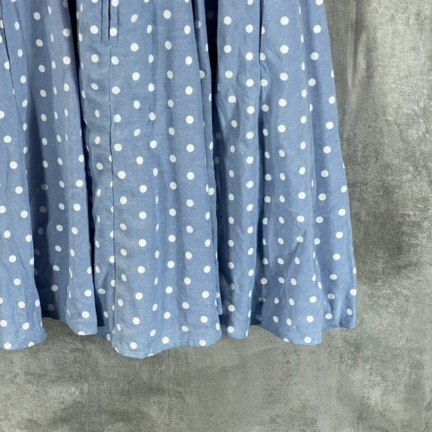 CITY STUDIO Juniors' Women's Day Blue Dotted Bow-Back Fit & Flare Mini Dress SZ5