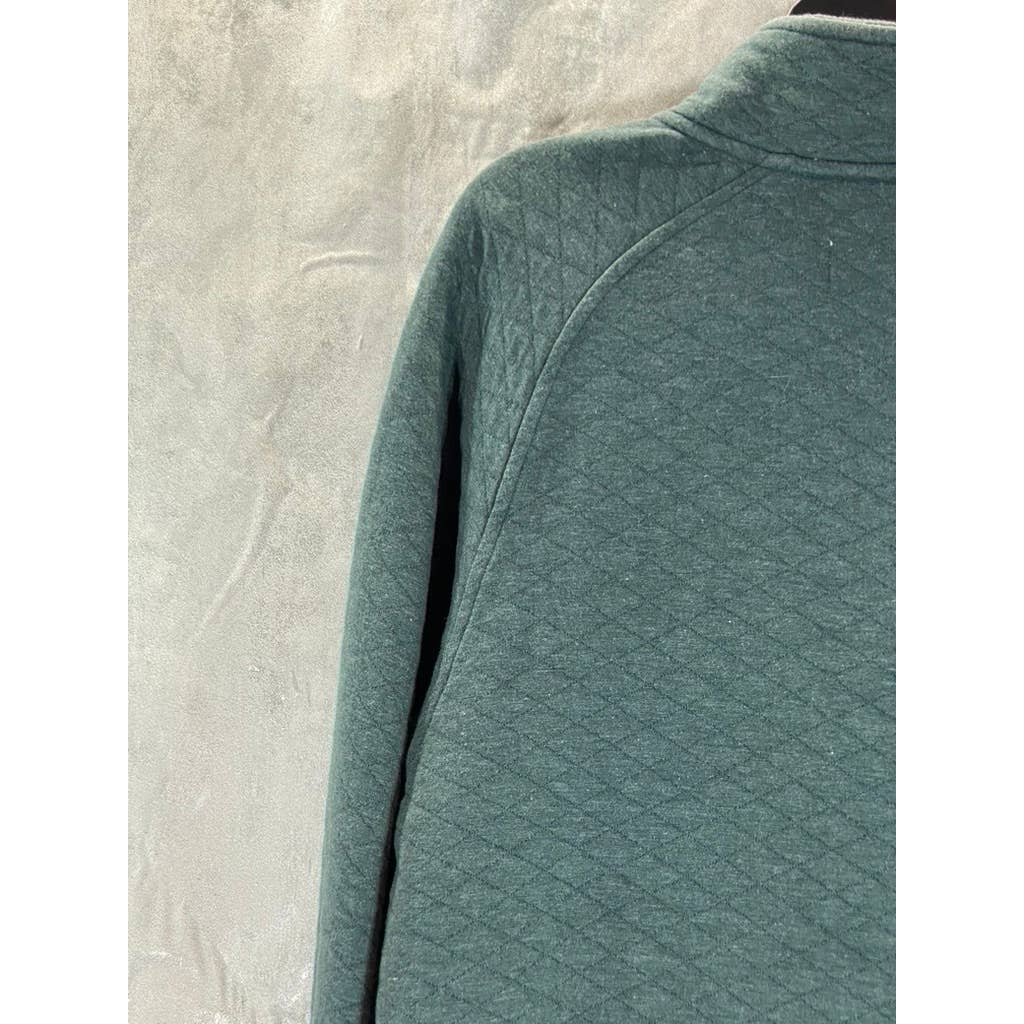 GOODFELLOW & CO Men's Green Diamond Quilted Snap Henley Pullover Sweatshirt SZ M