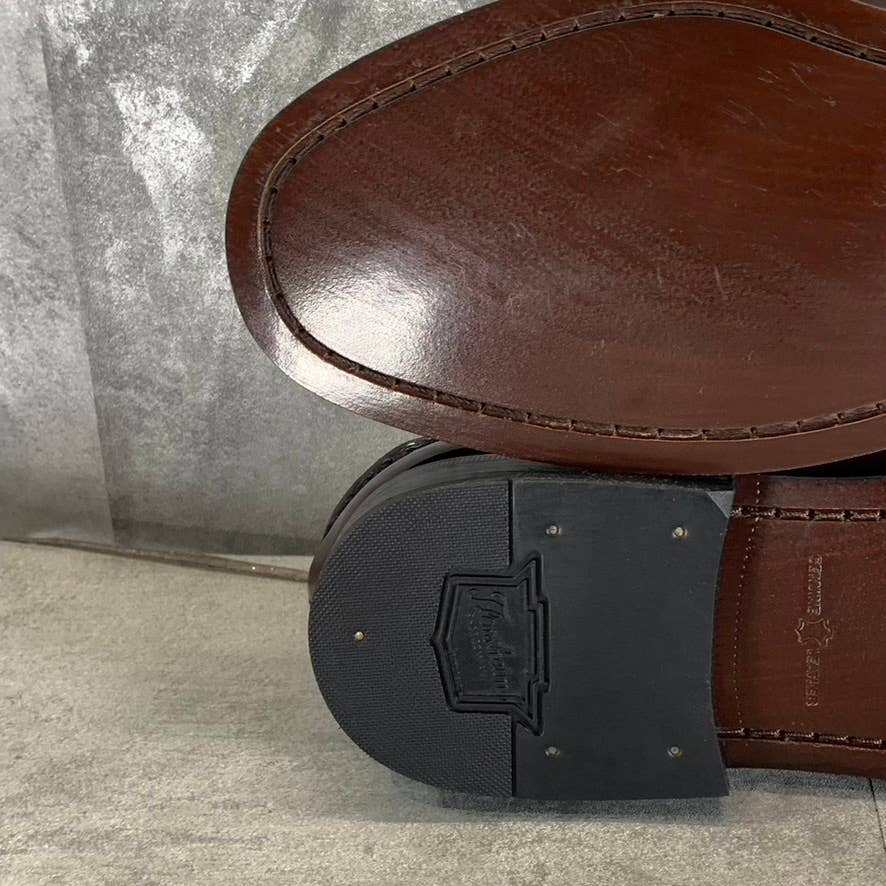FLORSHEIM Men's Burgundy Leather Berkley Moc Toe Slip-On Penny Loafers SZ 10.5