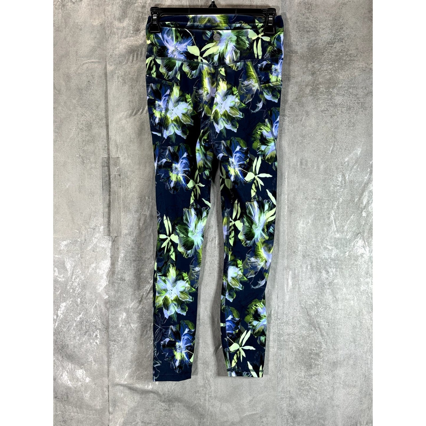 X BY GOTTEX Women's Blue Dark Floral Rachel Pull-On Ankle Leggings SZ S