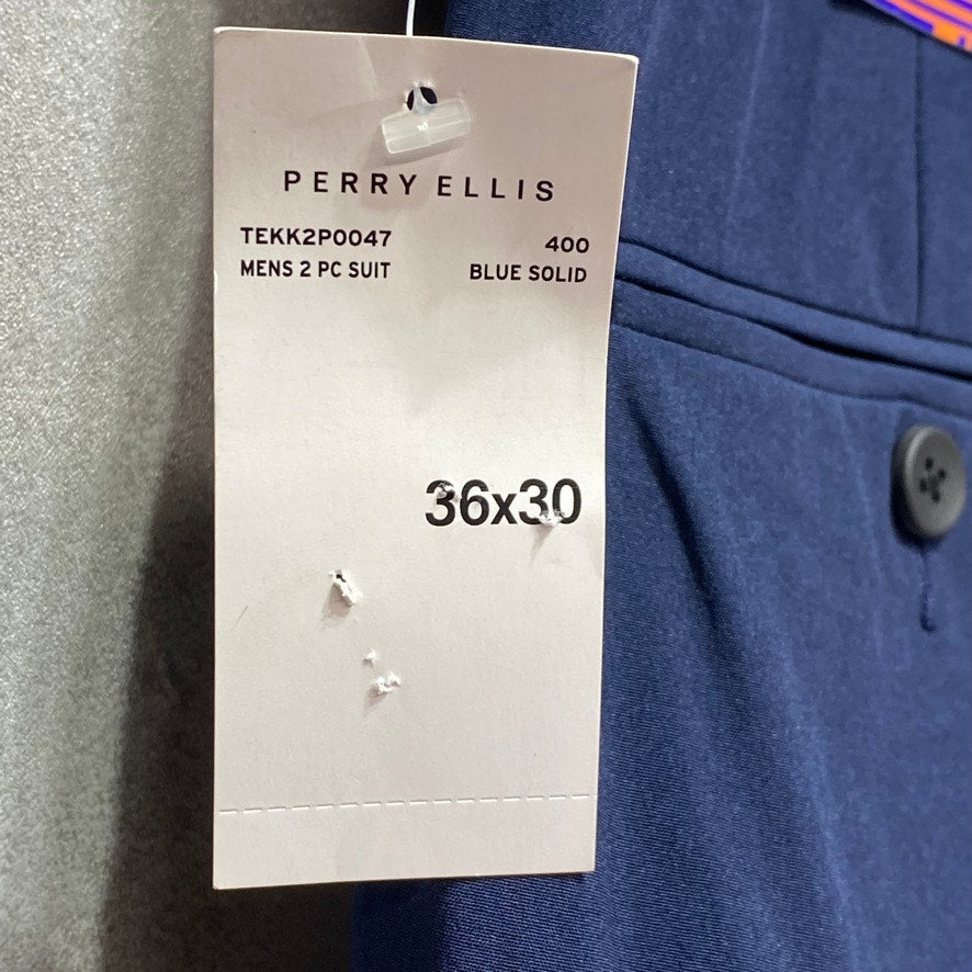 PERRY ELLIS Solid Blue Suit Pants SZ 36X30