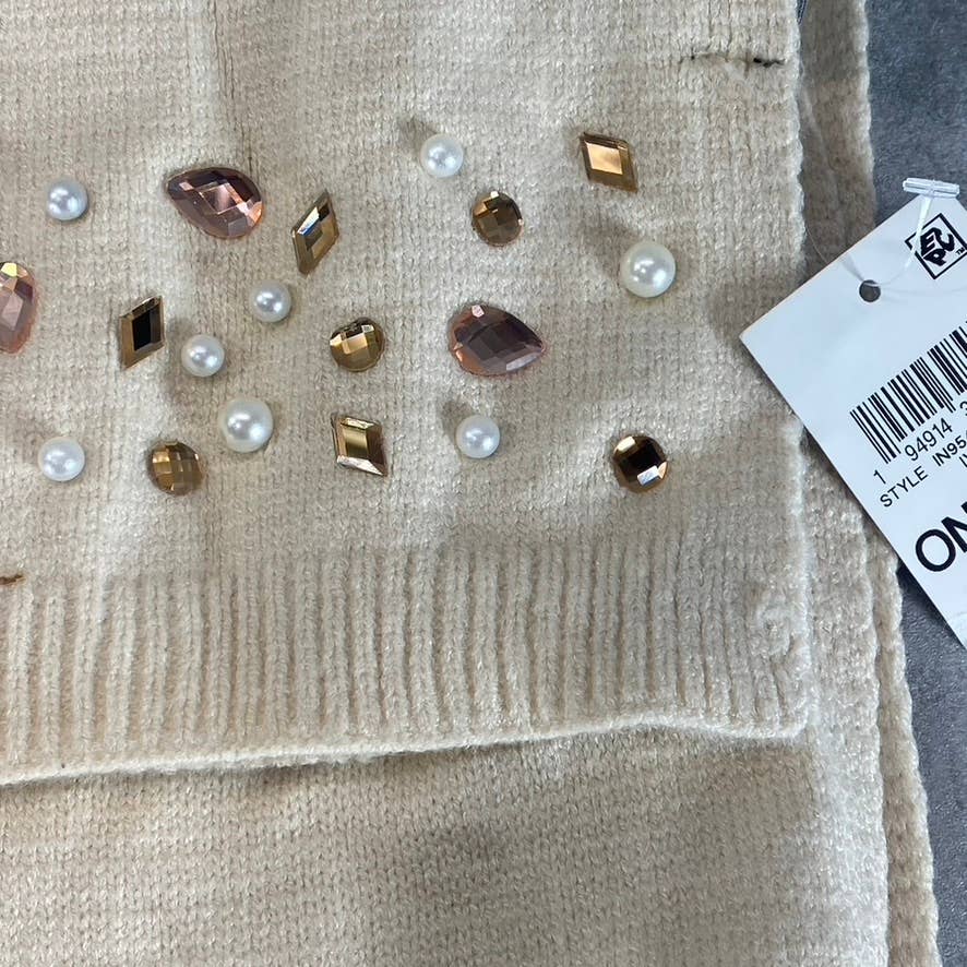 INC INTERNATIONAL CONCEPTS Women's Ivory Jewel Embellished Muffler Scarf SZ OS