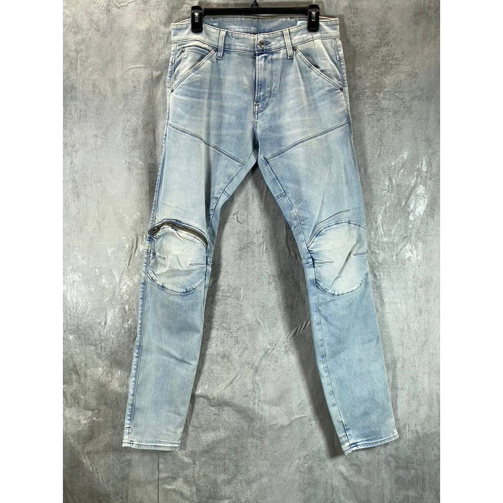 G-STAR RAW Men's Sun Faded Topaz Blue 5620 3D ZIP Knee Skinny Jeans SZ 32X32