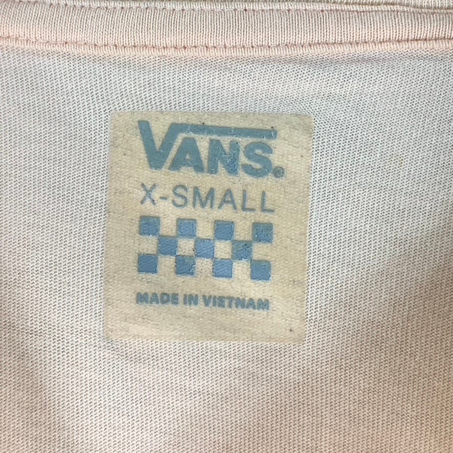 VANS Men's Beige Embroidered Detail Crewneck Long Sleeve T-Shirt SZ XS