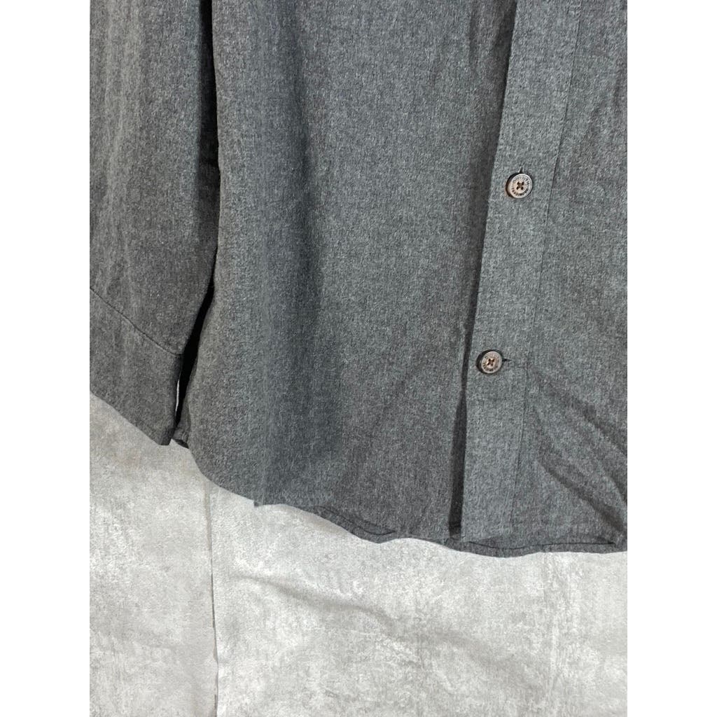 DULUTH Men's Charcoal Slim-Fit Free Swingin' Flannel Button-Up Shirt SZ M