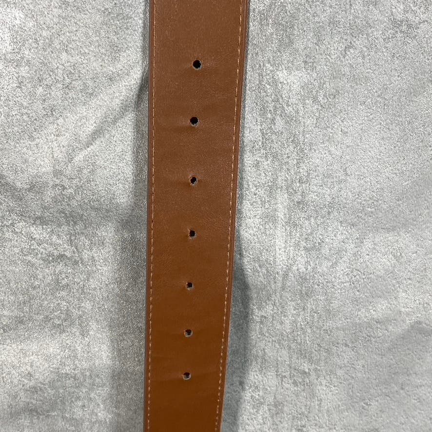 UNBRANDED Women's Brown Faux-Leather Single Prong Double-Loop Belt SZ S