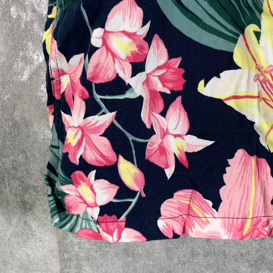 ABERCROMBIE & FITCH Men's Pink/Green Tropical Print Button-Up Shirt SZ L