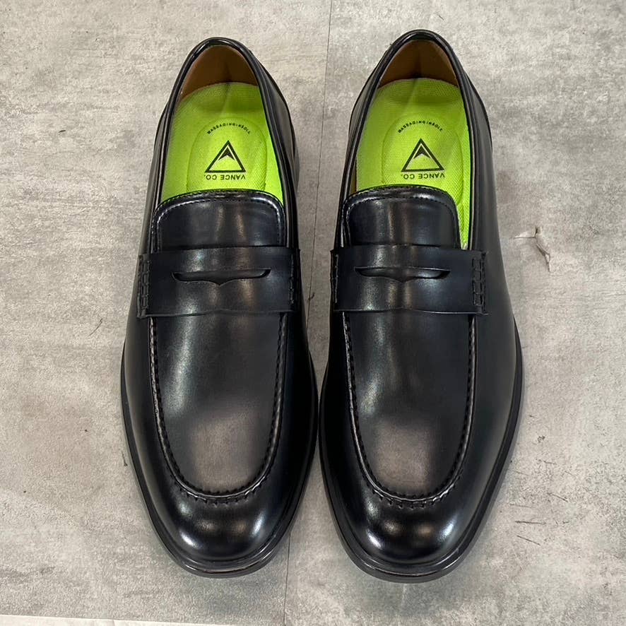 VANCE CO. Men's Wide Width Black Keith Slip-On Penny Loafers SZ 8W
