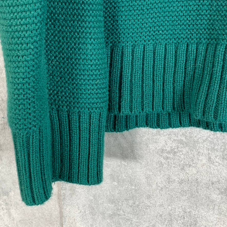 J.CREW Women's Academic Green Classic Crewneck Knit Pullover Sweater SZ M