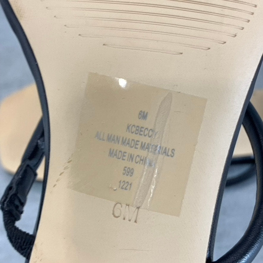 CALVIN KLEIN Women's Black Beccy Square-Toe Slip-On Sandals SZ 6