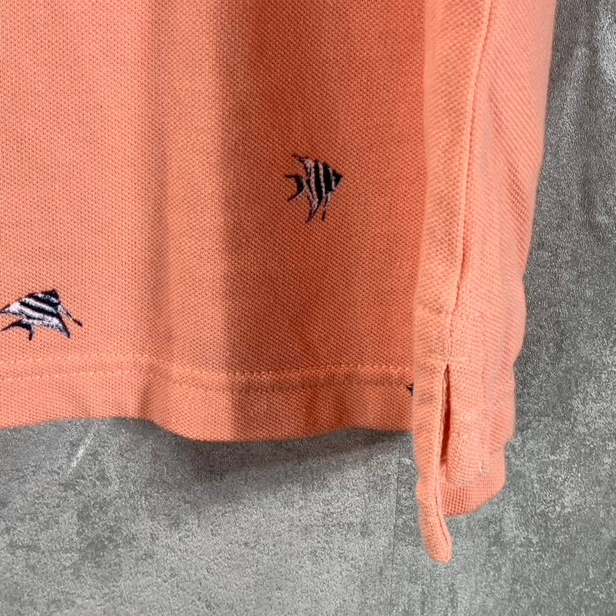 AMERICAN EAGLE AE Men's Coral Super Soft Printed Short Sleeve Polo Shirt SZ M