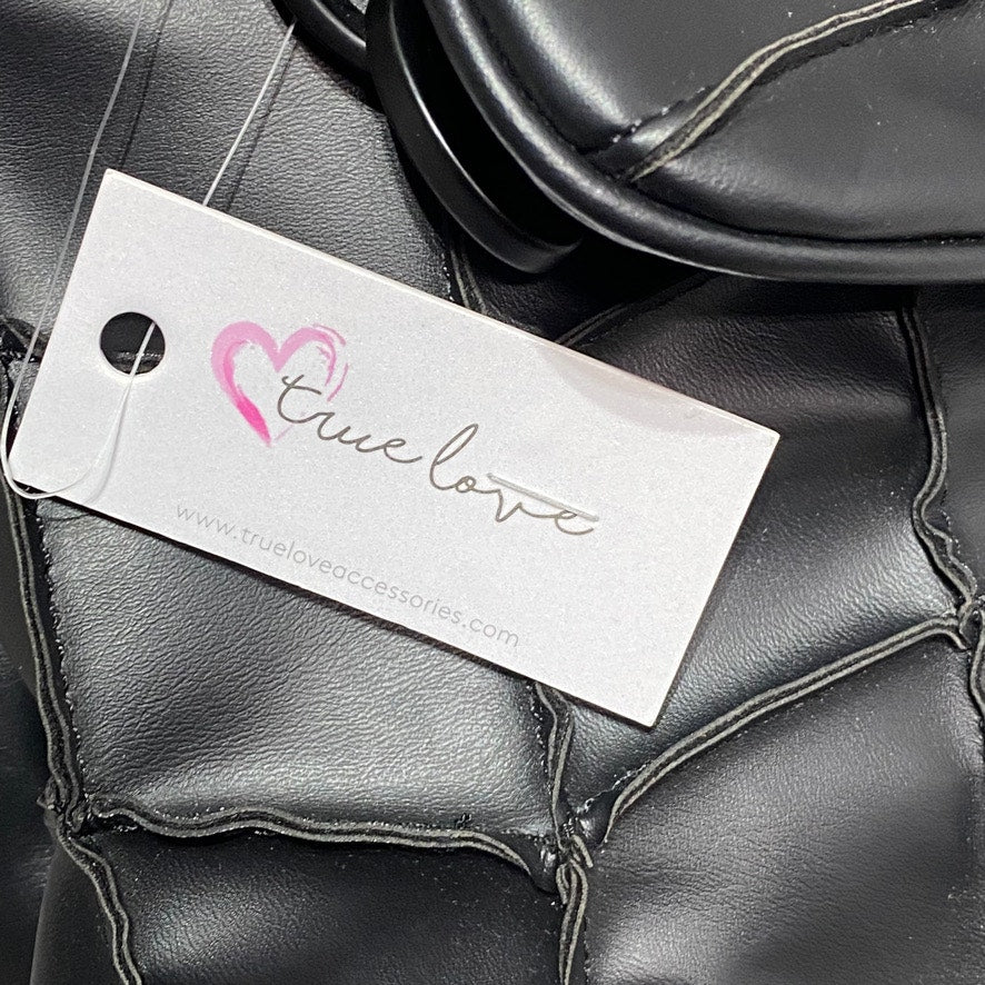 TRUE LOVE Black Textured Large Flap Purse