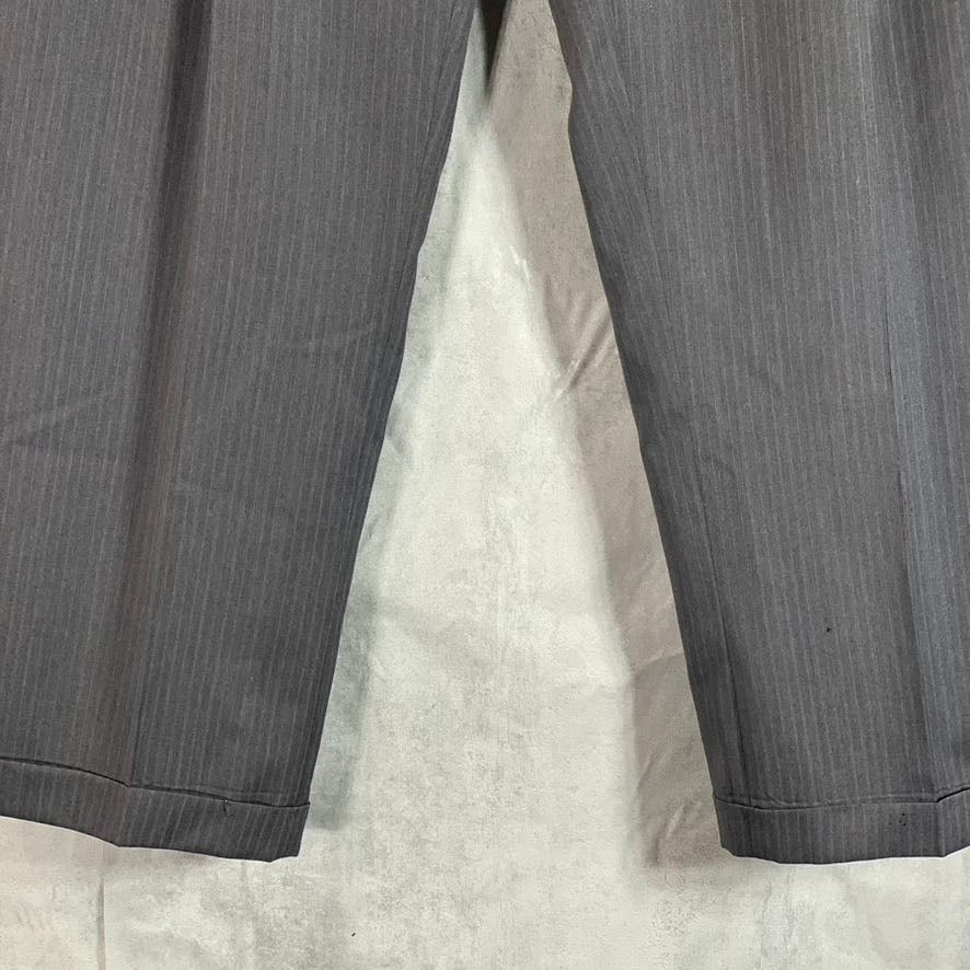 PRONTO UOMO Men's Charcoal Pinstripe Wool Pleated Dress Pants SZ 39X30