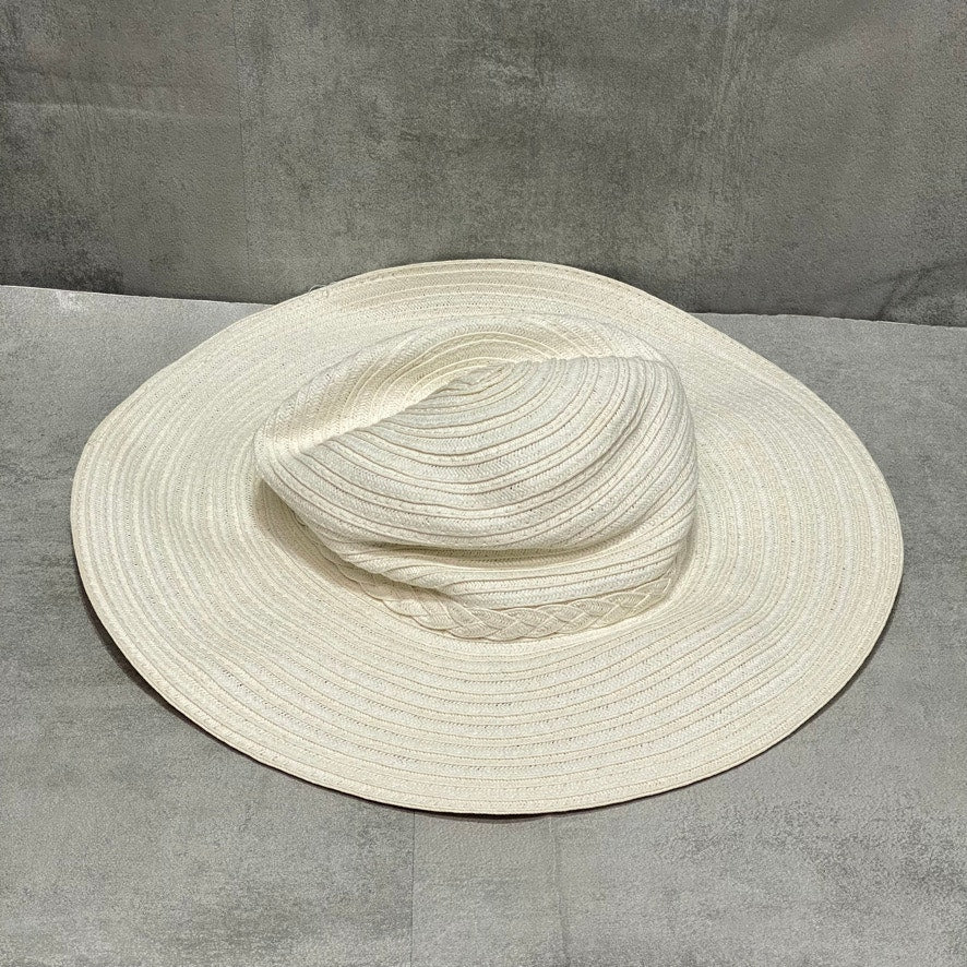 INC INTERNATIONAL CONCEPTS White Mixed Braid Floppy Hat OS