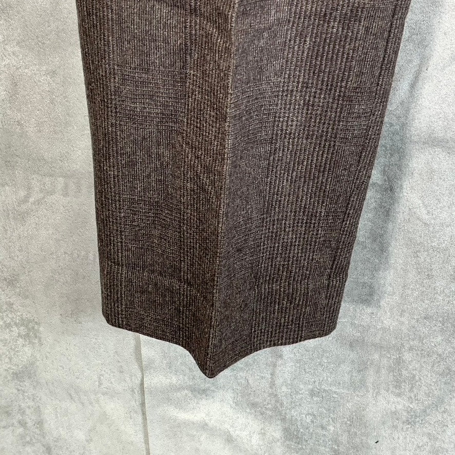BONOBOS Men's Brown Plaid Tailored-Fit Dress Pants SZ 30X32