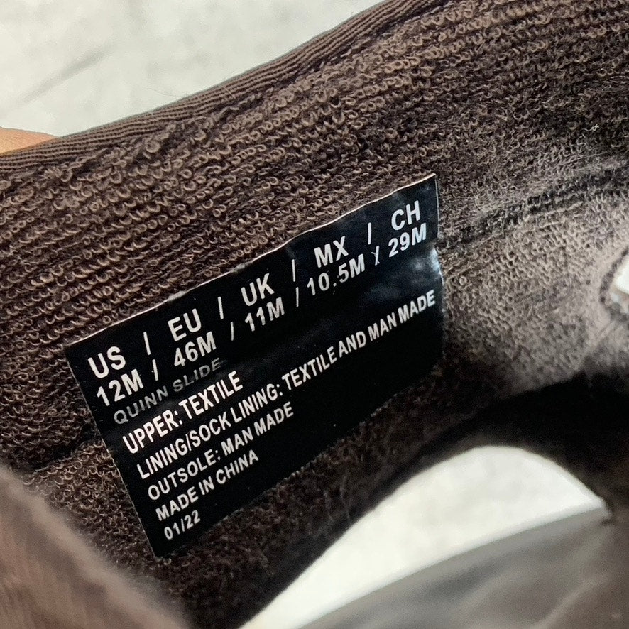 UNLISTED BY KENNETH COLE Men's Dark Brown Quinn Quilted Slide Sandals SZ 12/13