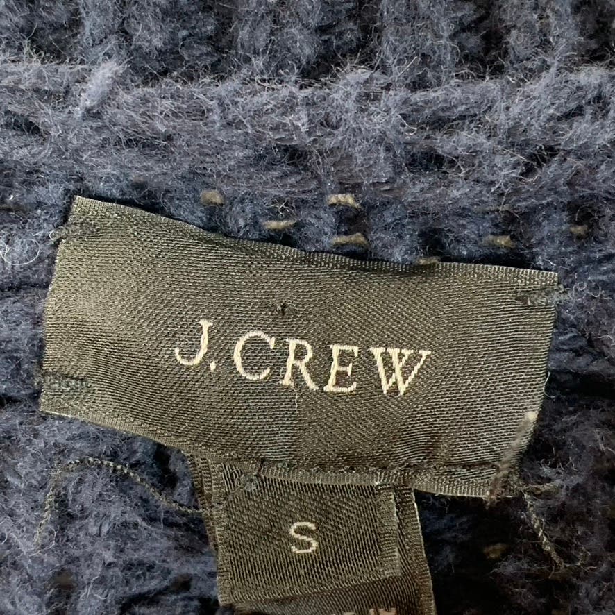 J.CREW Women's Navy Crewneck Cable Knit Heavyweight Pullover Sweater SZ S