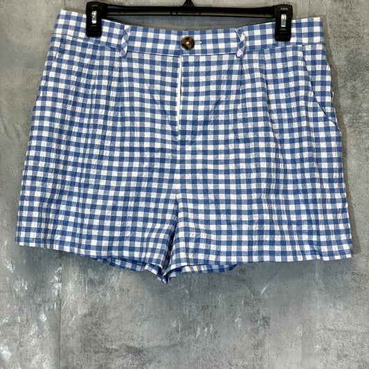 ABOUND Women's Plus Size Blue/White Gingham Shorts SZ 1X