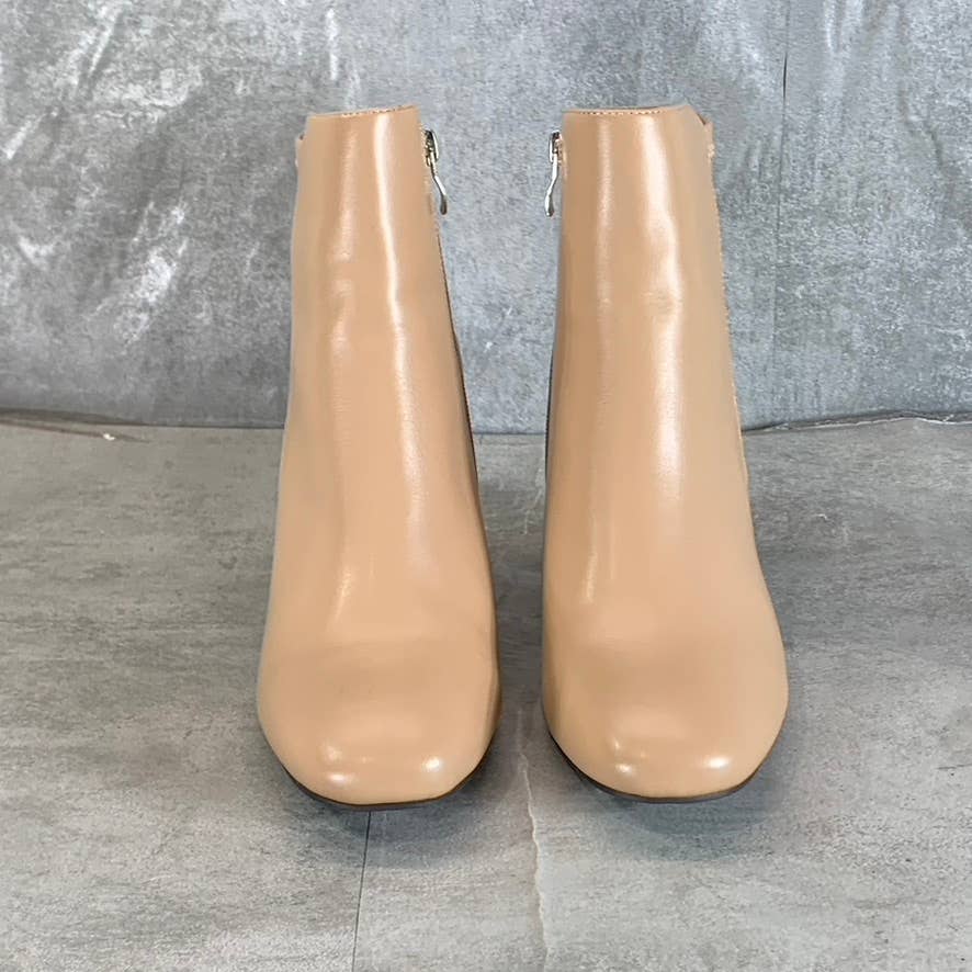 MIA Women's Nude Stretch Carla Round-Toe Side-Zip Ankle Boots SZ 10