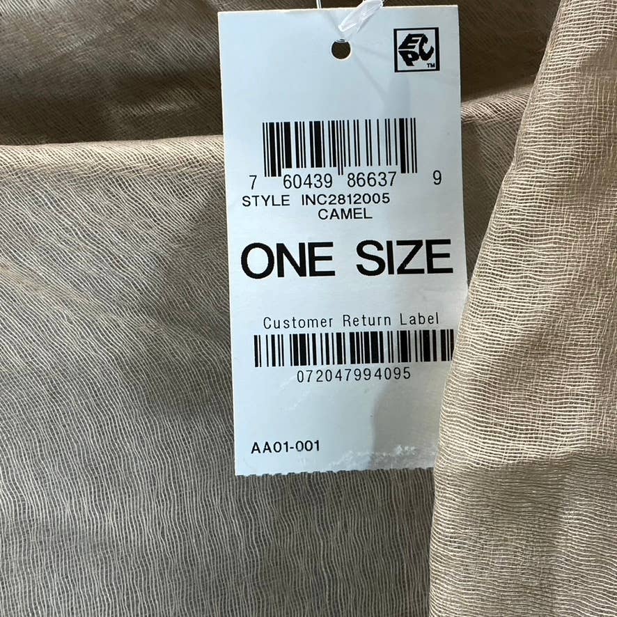 INC INTERNATIONAL CONCEPTS Women's Camel Sheer Solid Party Wrap SZ OS