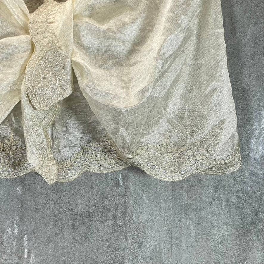 INC INTERNATIONAL CONCEPTS Women's Ivory Crescent Scalloped Wrap SZ OS